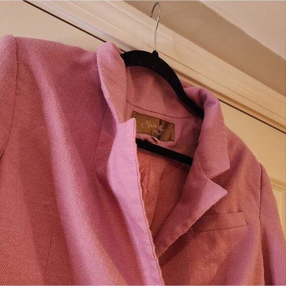 Saville magenta lined button front blazer jacket size 16 - Picture 2 of 6
